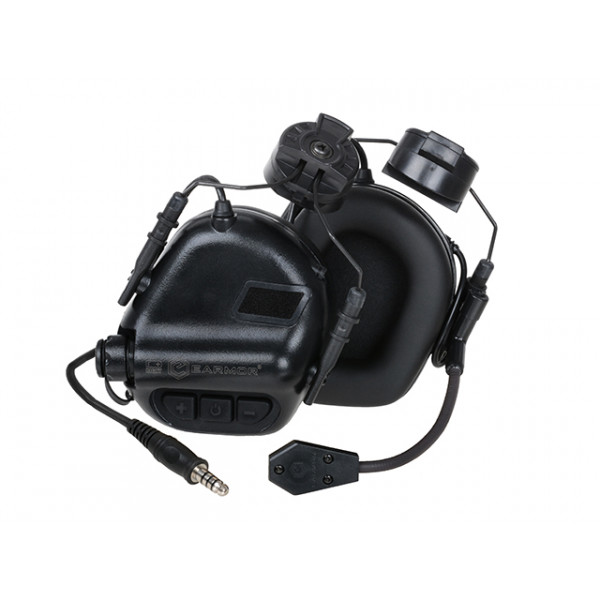 M32H ELECTRONIC COMMUNICATION HEARING PROTECTOR FOR FAST HELMETS - BLACK [EARMOR]